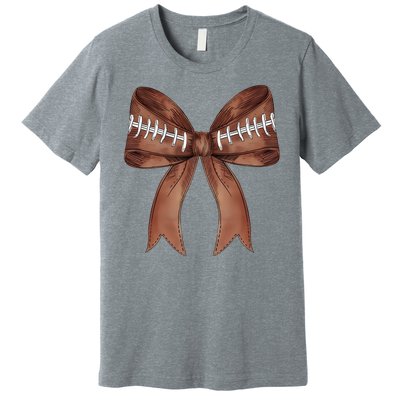 Football Lover Cute Bow Fall Premium T-Shirt