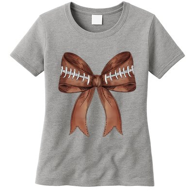 Football Lover Cute Bow Fall Womens T-Shirt