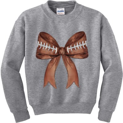 Football Lover Cute Bow Fall Kids Sweatshirt