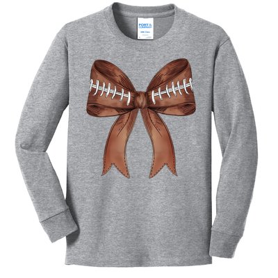 Football Lover Cute Bow Fall Kids Long Sleeve Shirt