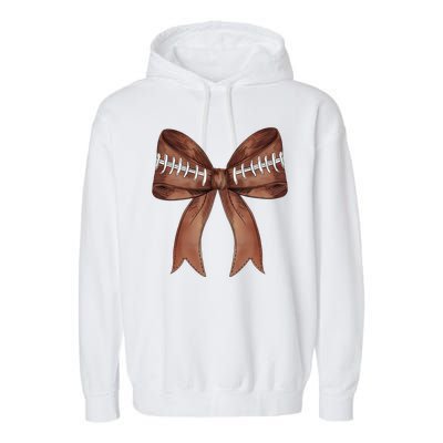 Football Lover Cute Bow Fall Garment-Dyed Fleece Hoodie