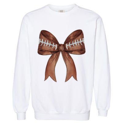 Football Lover Cute Bow Fall Garment-Dyed Sweatshirt