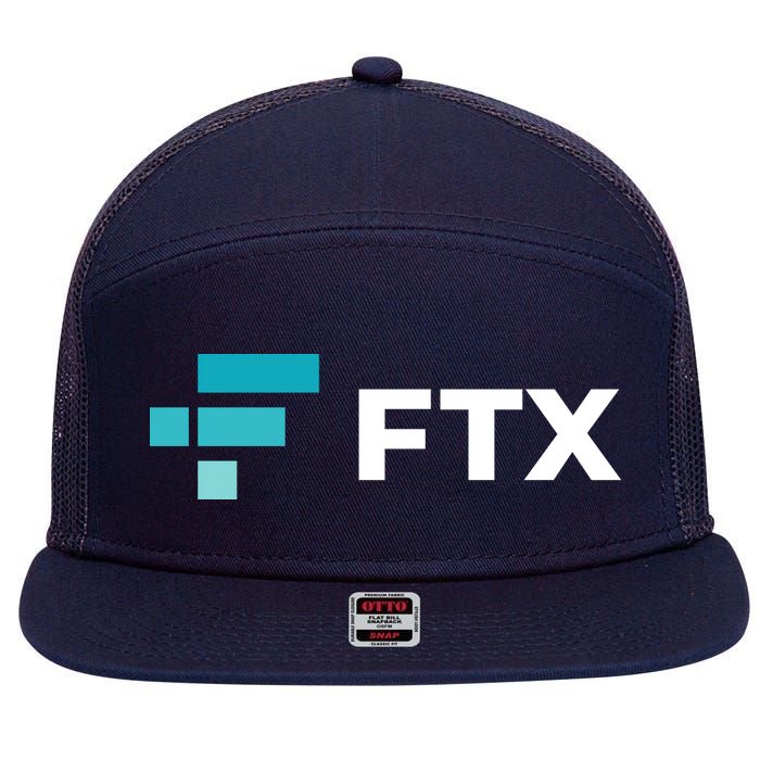 FTX Logo Crypto Cryptocurrency FTT Coin 7 Panel Mesh Trucker Snapback Hat