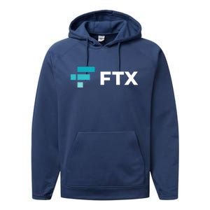 FTX Logo Crypto Cryptocurrency FTT Coin Performance Fleece Hoodie