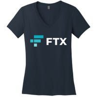 FTX Logo Crypto Cryptocurrency FTT Coin Women's V-Neck T-Shirt