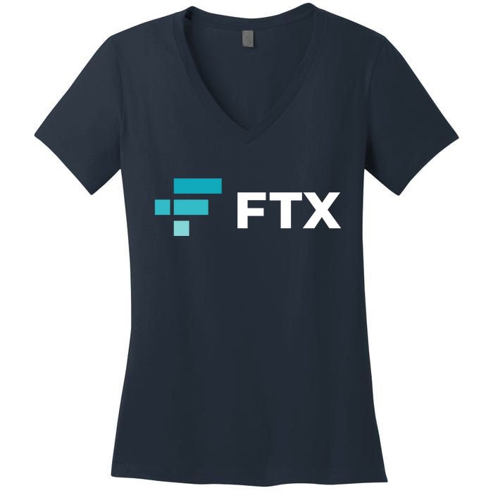 FTX Logo Crypto Cryptocurrency FTT Coin Women's V-Neck T-Shirt