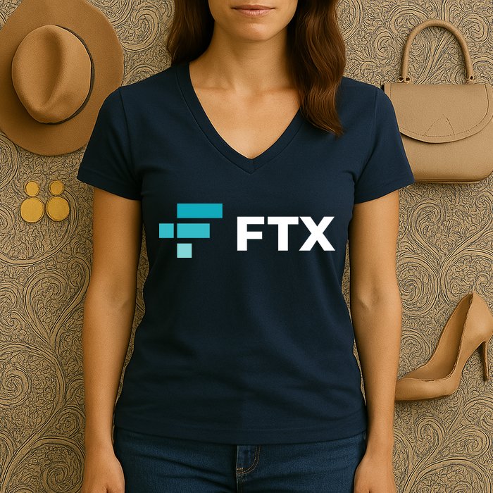 FTX Logo Crypto Cryptocurrency FTT Coin Women's V-Neck T-Shirt