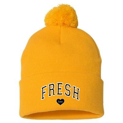 Fresh Love Clothing Fresh Love Varsity Pom Pom 12in Knit Beanie