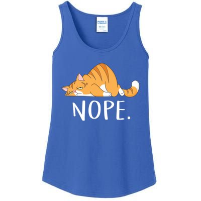 Funny Lazy Cat Nope Not Today Gift Ladies Essential Tank