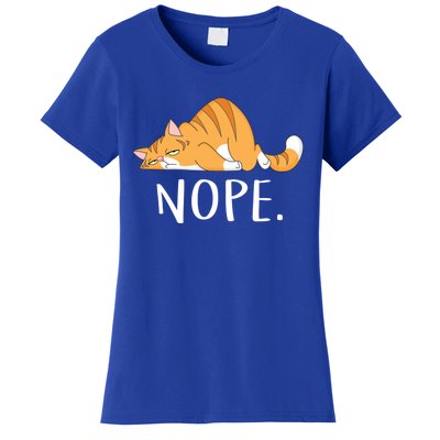 Funny Lazy Cat Nope Not Today Gift Women's T-Shirt