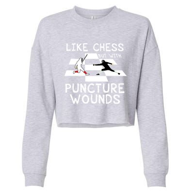 Funny Like Chess Fencing Epee Sword Gift Great Gift Cropped Pullover Crew