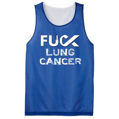 Fuck Lung Cancer Awareness Cool Gift Mesh Reversible Basketball Jersey Tank