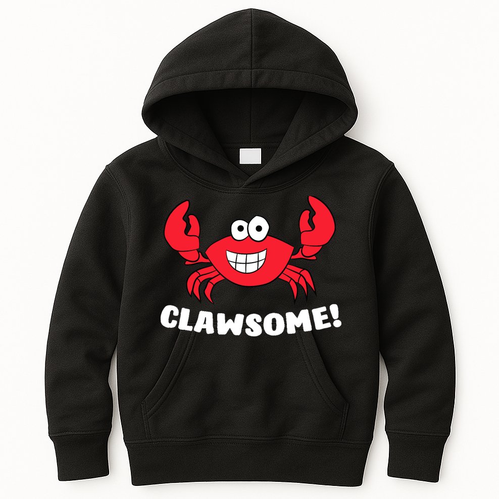 Funny Lobster Clawsome Sea Crab Cartoon Lobster Kids Hoodie