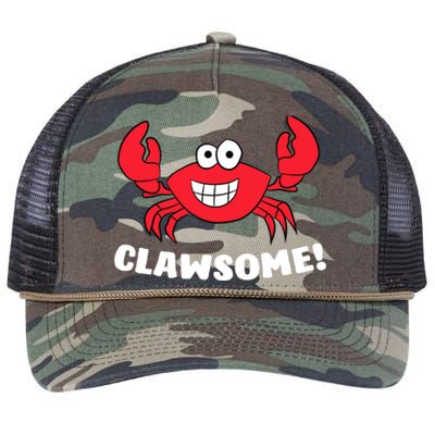 Funny Lobster Clawsome Sea Crab Cartoon Lobster Retro Rope Trucker Hat Cap