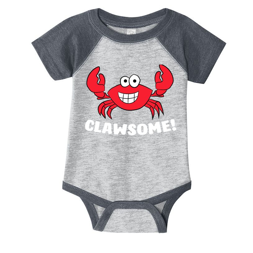 Funny Lobster Clawsome Sea Crab Cartoon Lobster Infant Baby Jersey Bodysuit
