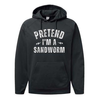 Funny Lazy Costume Last Minute Pretend IM A Sandworm Performance Fleece Hoodie