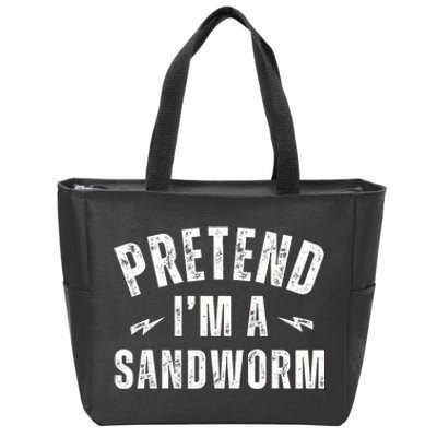 Funny Lazy Costume Last Minute Pretend IM A Sandworm Zip Tote Bag