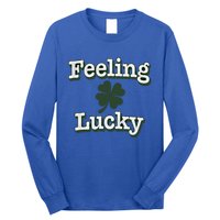 Feeling Lucky Clover Graphic Gift Long Sleeve Shirt