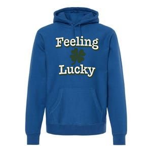 Feeling Lucky Clover Graphic Gift Premium Hoodie