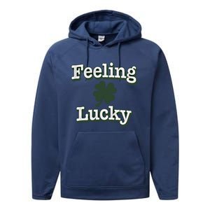 Feeling Lucky Clover Graphic Gift Performance Fleece Hoodie