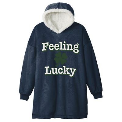 Feeling Lucky Clover Graphic Gift Hooded Wearable Blanket