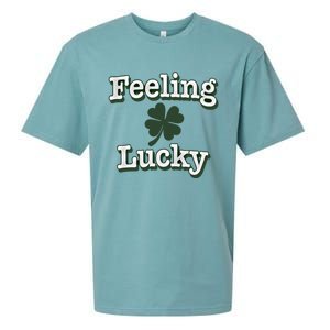 Feeling Lucky Clover Graphic Gift Sueded Cloud Jersey T-Shirt