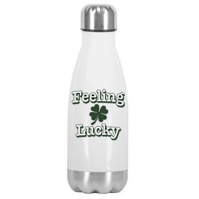 Feeling Lucky Clover Graphic Gift Stainless Steel Insulated Water Bottle