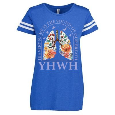 Floral Lung Christian Our Very Breath Speaks His Name Yhwh Enza Ladies Jersey Football T-Shirt