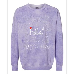 Fa (La)8 Christmas Santa Fa La Math Teacher Chalkboard Xmas Colorblast Crewneck Sweatshirt