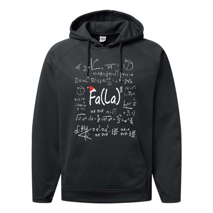 Fa (La)8 Christmas Santa Fa La Math Teacher Chalkboard Xmas Performance Fleece Hoodie