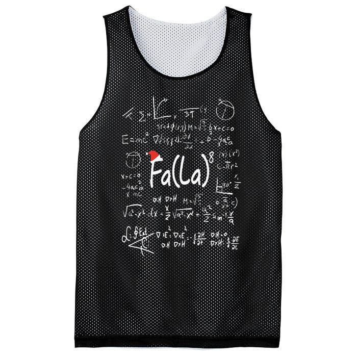 Fa (La)8 Christmas Santa Fa La Math Teacher Chalkboard Xmas Mesh Reversible Basketball Jersey Tank