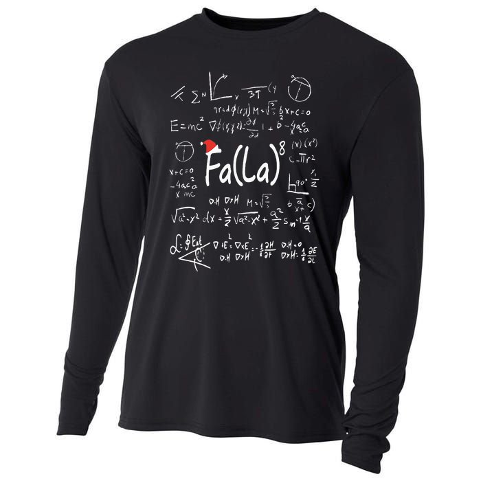 Fa (La)8 Christmas Santa Fa La Math Teacher Chalkboard Xmas Cooling Performance Long Sleeve Crew