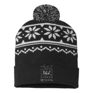 Fa (La)8 Christmas Santa Fa La Math Teacher Chalkboard Xmas USA-Made Snowflake Beanie