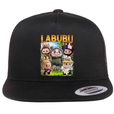 Funny Labubu Cute Labubu The Monsters Meme Vintage Flatbill Hat