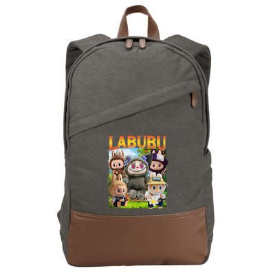 Funny Labubu Cute Labubu The Monsters Meme Vintage Cotton Canvas Backpack