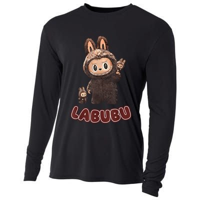 Funny Labubu Cute Labubu The Monsters Brown Meme Cooling Performance Long Sleeve Crew