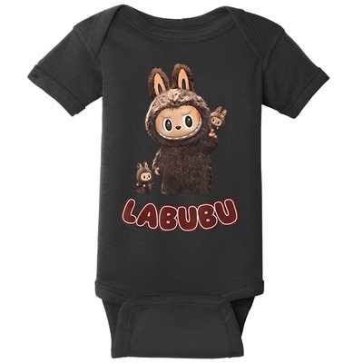 Funny Labubu Cute Labubu The Monsters Brown Meme Baby Bodysuit