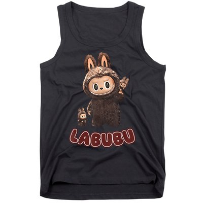 Funny Labubu Cute Labubu The Monsters Brown Meme Tank Top