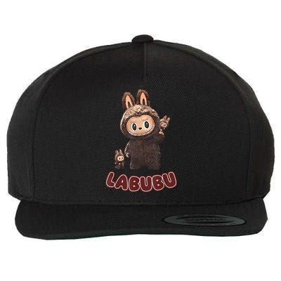 Funny Labubu Cute Labubu The Monsters Brown Meme Wool Snapback Cap
