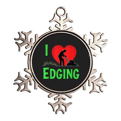 Funny Lawn Care I Love Edging Gardening Enthusiast Metallic Star Ornament