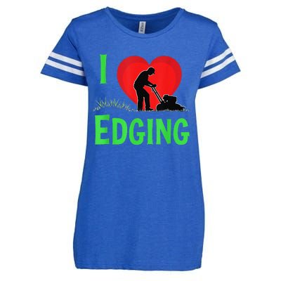 Funny Lawn Care I Love Edging Gardening Enthusiast Enza Ladies Jersey Football T-Shirt