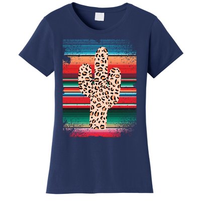 Funny Leopard Cactus Shirt Serape Cactus Plants Lovers Women's T-Shirt