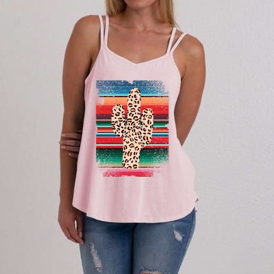 Funny Leopard Cactus Shirt Serape Cactus Plants Lovers Women's Strappy Tank