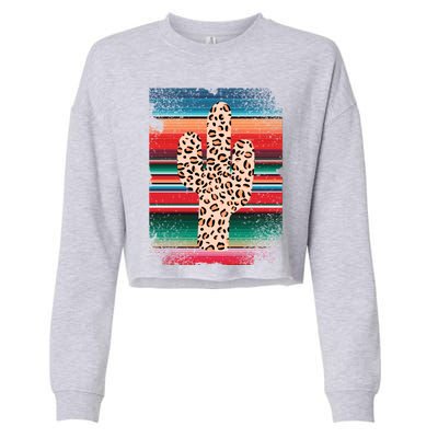 Funny Leopard Cactus Shirt Serape Cactus Plants Lovers Cropped Pullover Crew