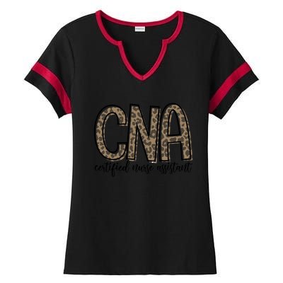 Funny Leopard Cna Happy Certified Nurse Assistant Week Funny Gift Ladies Halftime Notch Neck Tee