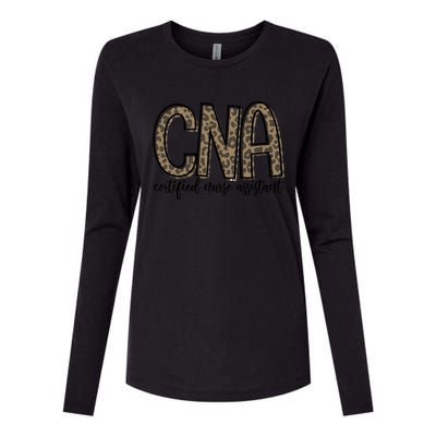 Funny Leopard Cna Happy Certified Nurse Assistant Week Funny Gift Womens Cotton Relaxed Long Sleeve T-Shirt