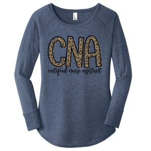 Funny Leopard Cna Happy Certified Nurse Assistant Week Funny Gift Women's Perfect Tri Tunic Long Sleeve Shirt