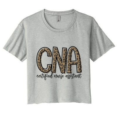 Funny Leopard Cna Happy Certified Nurse Assistant Week Funny Gift Women's Crop Top Tee