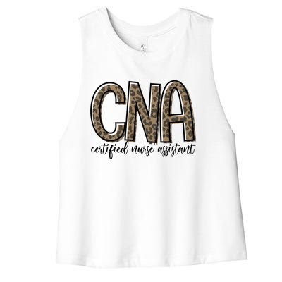 Funny Leopard Cna Happy Certified Nurse Assistant Week Funny Gift Women's Racerback Cropped Tank