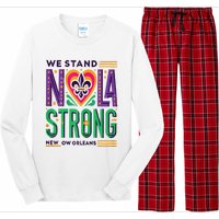 Funny Louisiana Culture T Vintag We Stand Nola Strong Long Sleeve Pajama Set